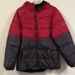 Pacific Trail Kids Puffer Jacket in Red and Gray